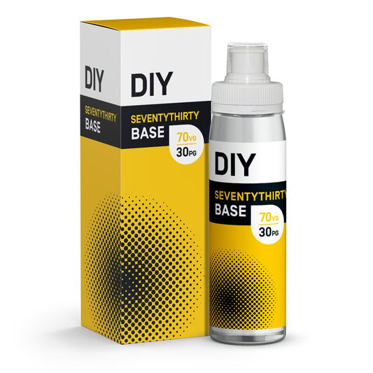 DIY Base Seventythirty 70VG/30PG 140ml bottle and packaging.