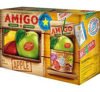 Amigo Apple 200ML bottle with refreshing apple drink without artificial colors or preservatives