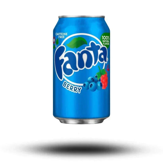 Fanta Berry 355ml can with berry flavor design.