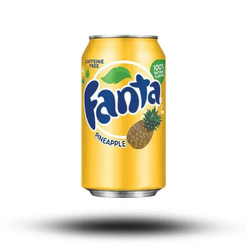 Fanta Pineapple 355ml bottle with tropical pineapple flavor soda