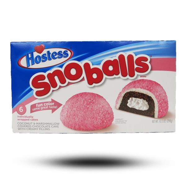 Hostess Snoballs Pink 6er Pack mit rosa Zuckerglasur und Kokosraspeln on soft sponge cakes