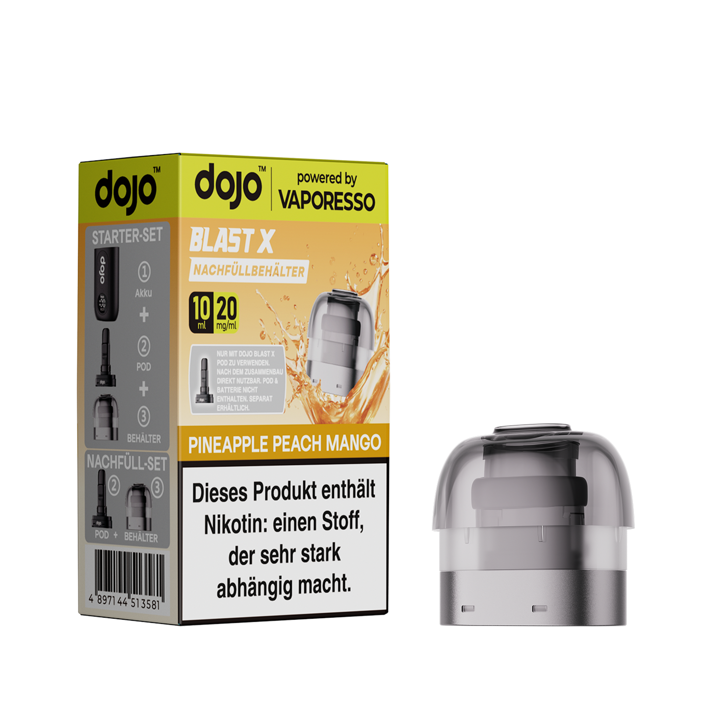 Dojo - Blast X Pod - Pineapple Peach Mango inkl. Refill Container Produktbild