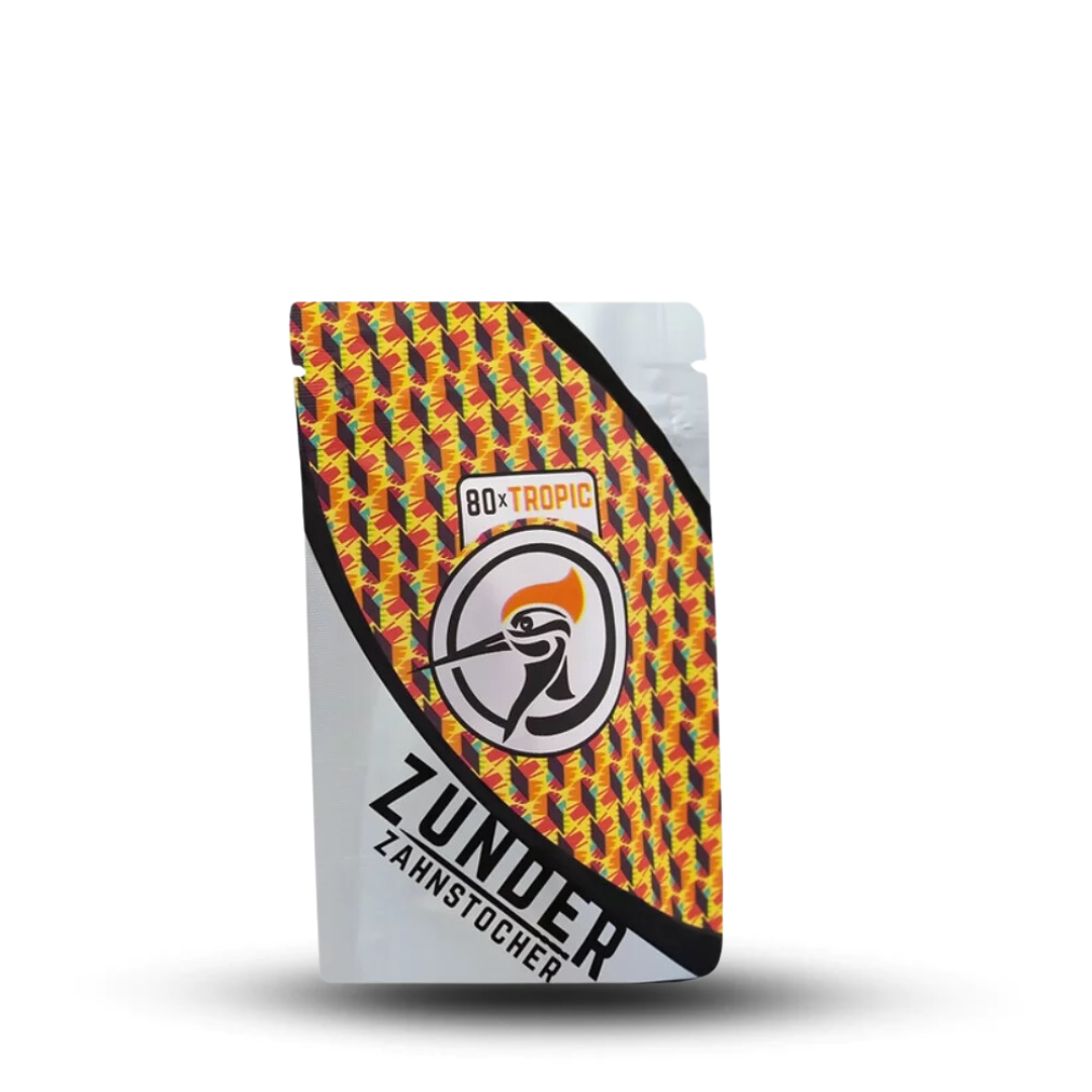 Zahnstocher mit Geschmack Tropical 80stk mit Ananas, Pfirsich und Banane.