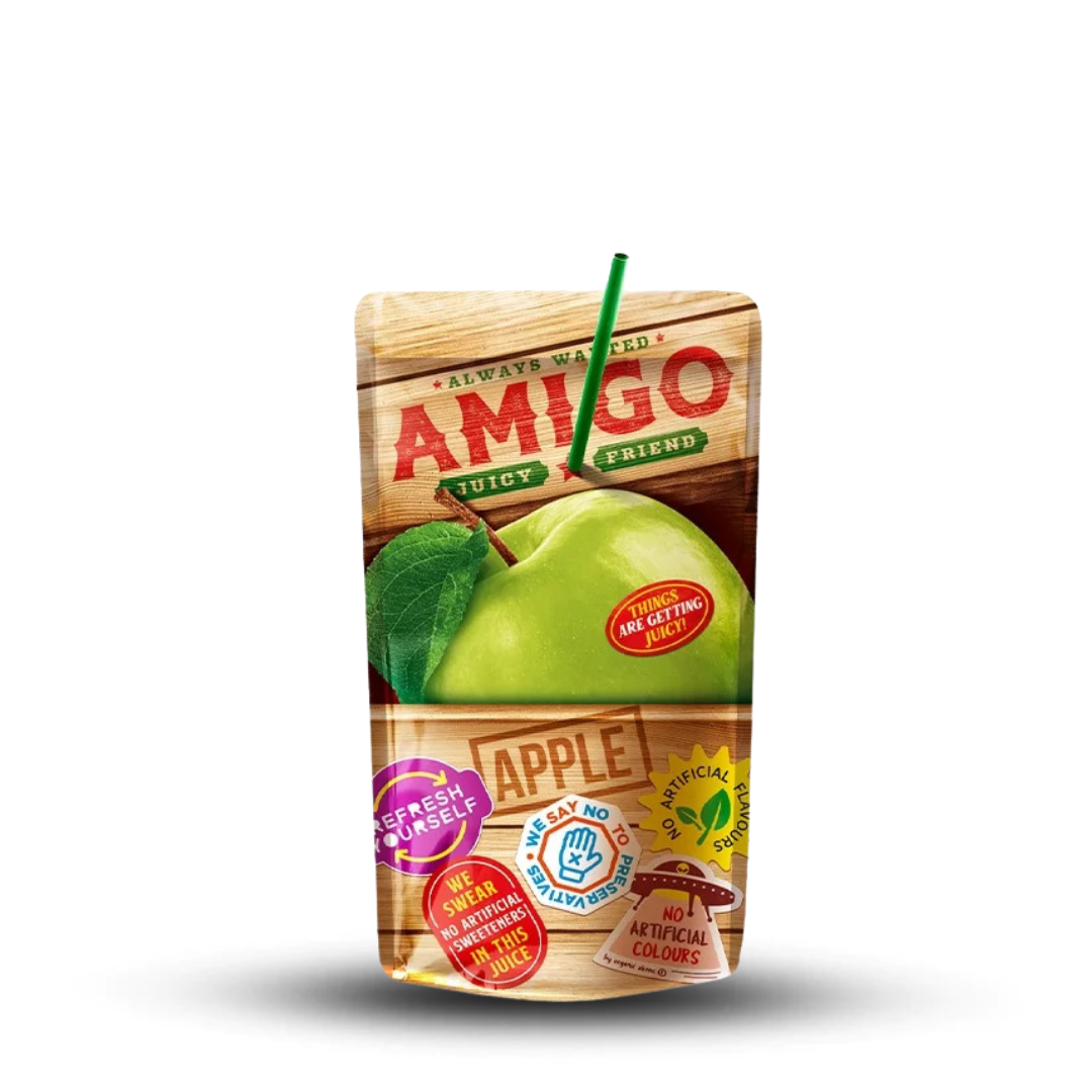 Amigo Apple 200ML Drink Packaging with Fresh Apple Design