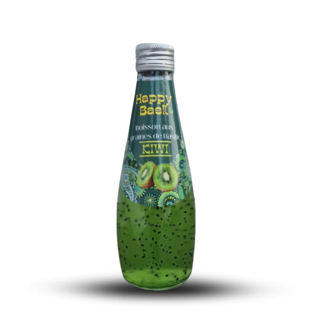 Happy Basil Kiwi Getränk 290ml Einwegflasche mit erfrischendem Kiwi- Geschmack