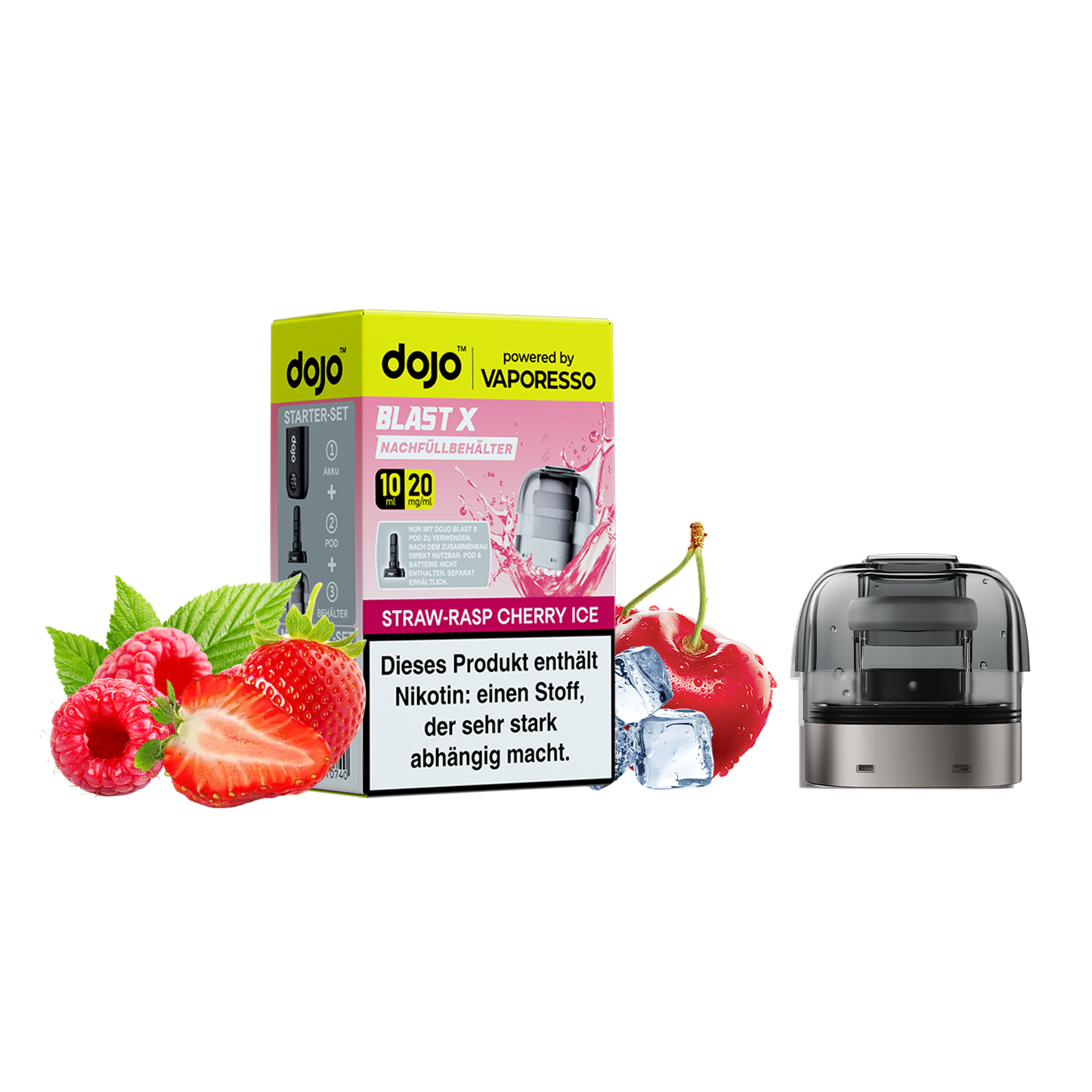 Dojo - Blast X Pod - Strawberry Raspberry Cherry inkl. Refill Container Produktbild