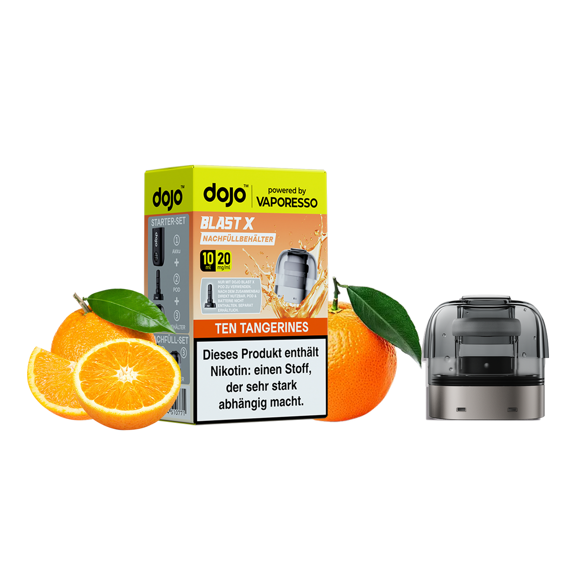 Dojo - Blast X Pod - Ten Tangerines 10ml inkl. Refill Container Produktbild