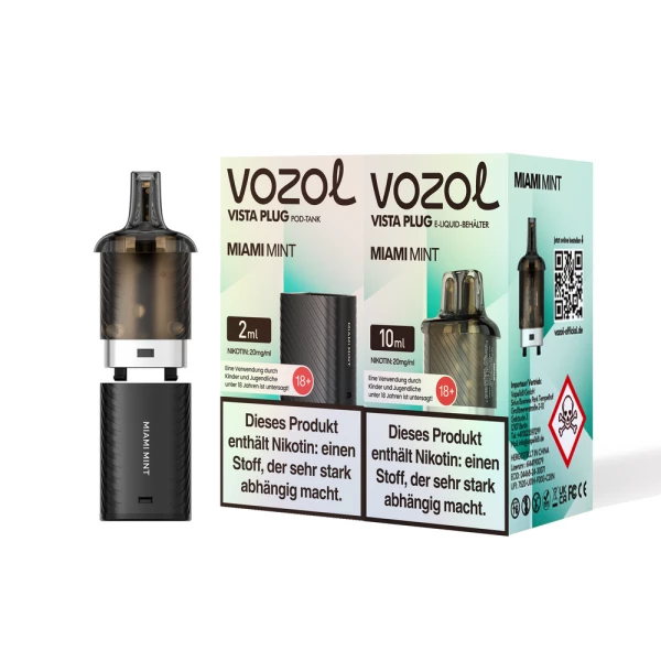 Vozol Vista Plug Pods 15,000 puffs 20mg/ml disposable with tax banderole packaging