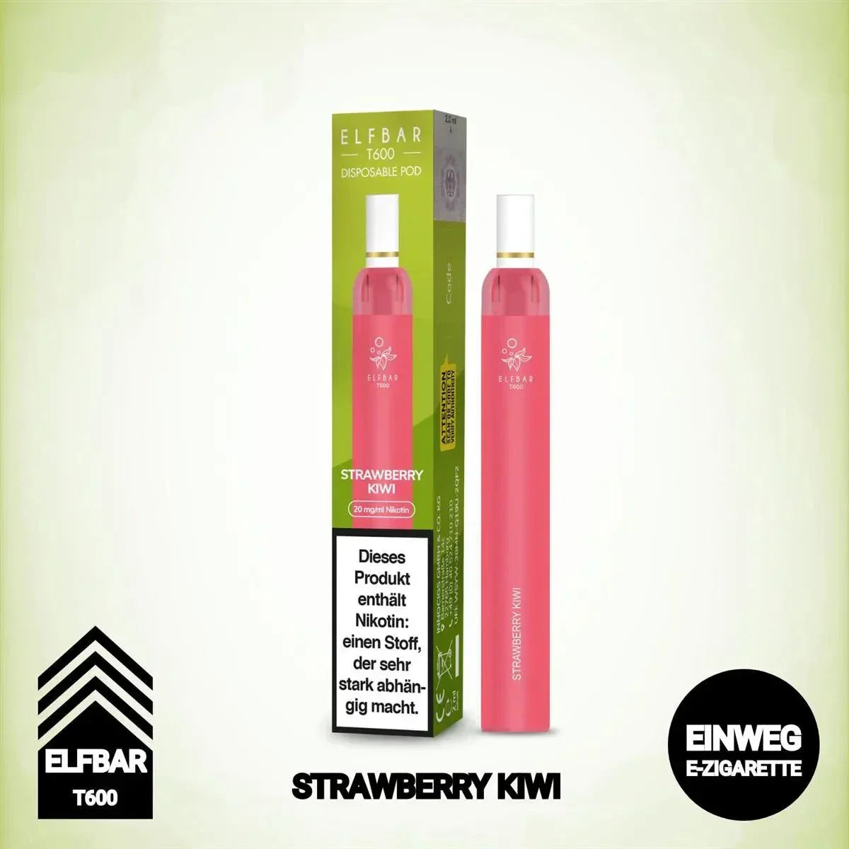 Elfbar T600 Einweg vape device with sleek design and colorful background