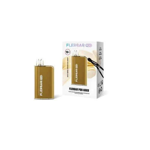 Flerbar Pod System in gold with packaging