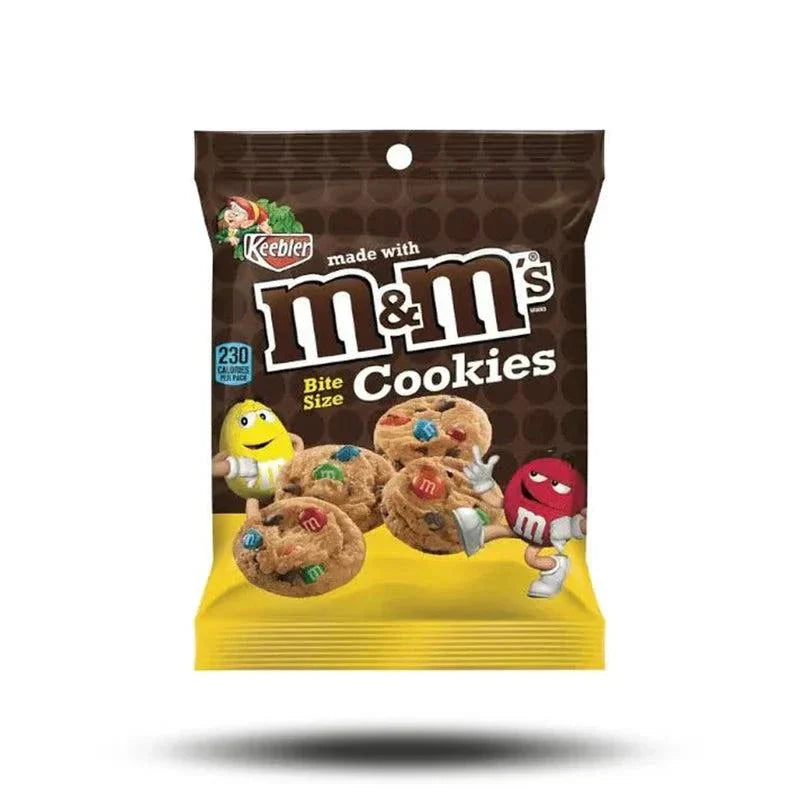 M&M Cookie Bites 45g package with colorful chocolate pieces.