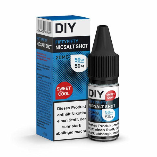 DIY Nicsalt Shot Sweet & Cool - 10ml bottle with packaging, 50VG/50PG, 20mg/ml nicotine.