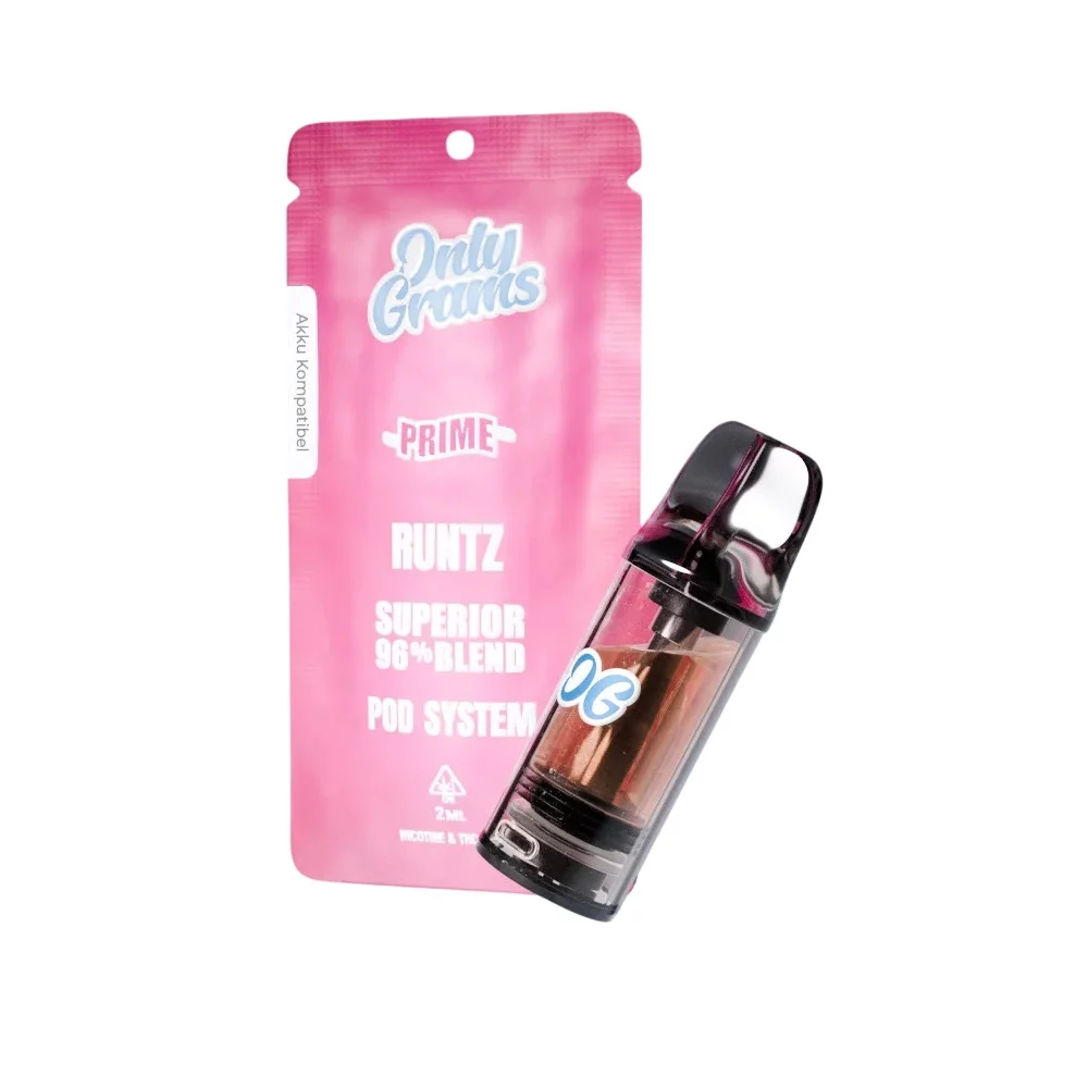 Only Grams Pods Runtz with pink packaging and pod system.