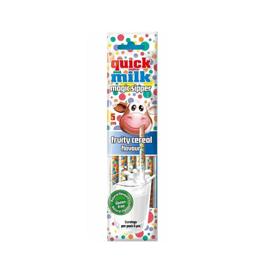 Quick Milk Fruity Cereal Straws, verwandelt Milch in süßen Cerealiengeschmack, 5er-Pack.
