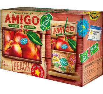 Amigo Peach 200ml Einweg Getränk mit fruchtigem Pfirsichgeschmack