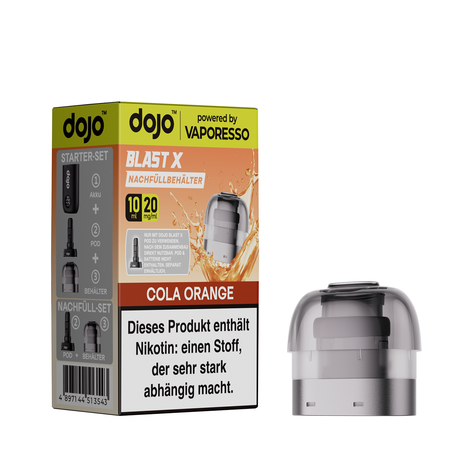 Dojo - Blast X Pod - Cola Orange inkl. Refill Container Produktbild
