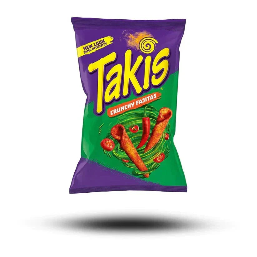 Takis Fajita 92,3g crunchy corn chips with spicy fajita flavor packaging.