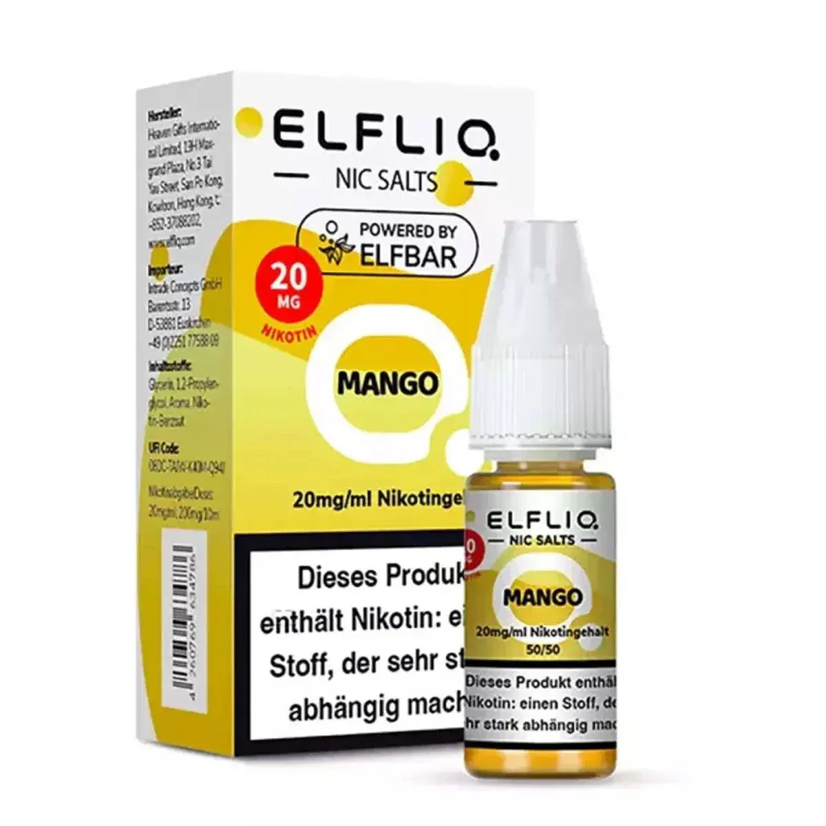 Elfliq Liquid by Elfbar 20mg/ml bottle with colorful vape design