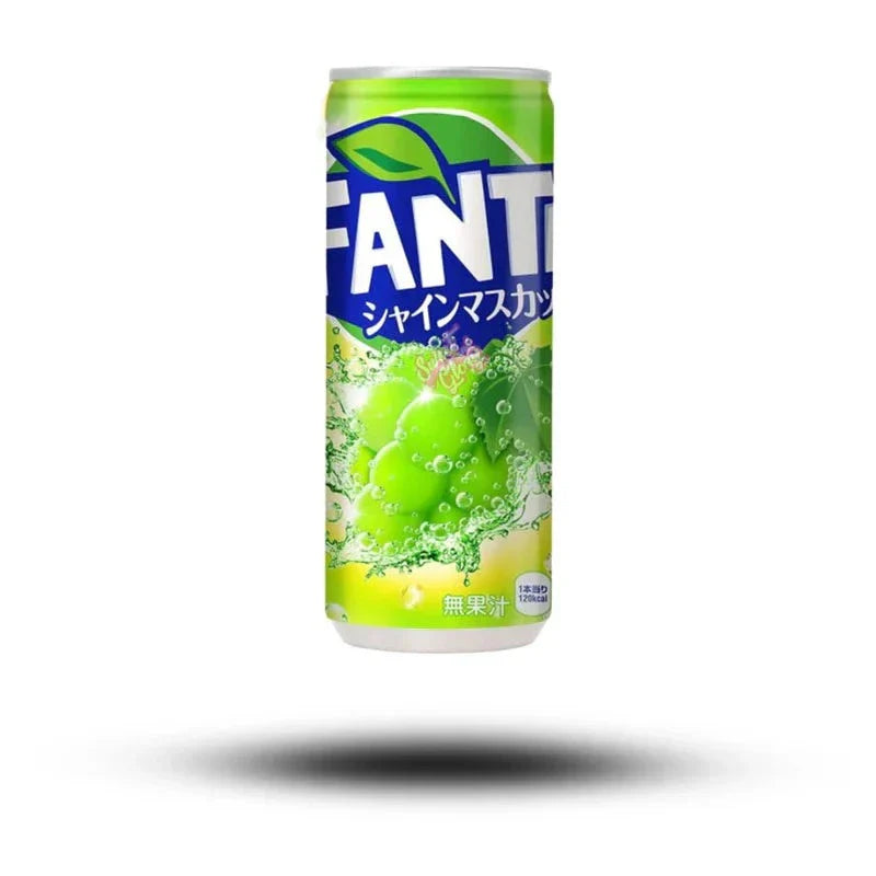 Fanta White Grape Japan 250ml can with vibrant grape design.