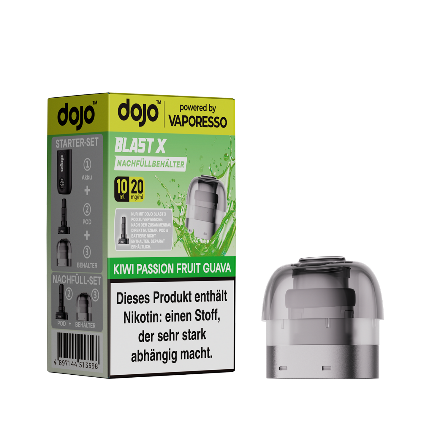 Dojo - Blast X Pod - Kiwi Pasion Fruit Guava inkl. Refill Container Produktbild