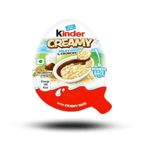 Kinder Creamy 19g - creamy milk treat with chocolate coating, perfect for snacking.