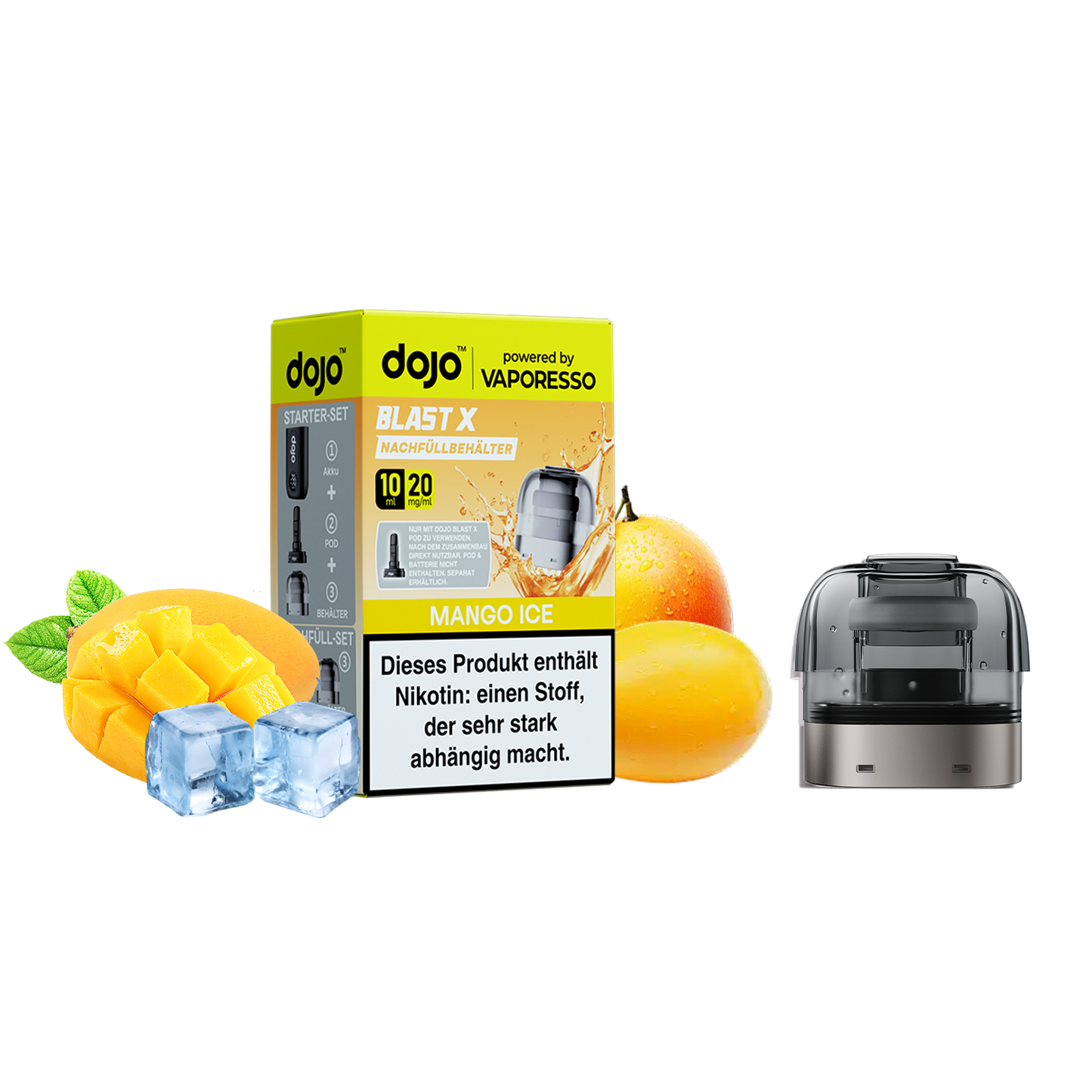 Dojo - Blast X Pod - Mango Ice 10ml inkl. Refill Container Produktbild