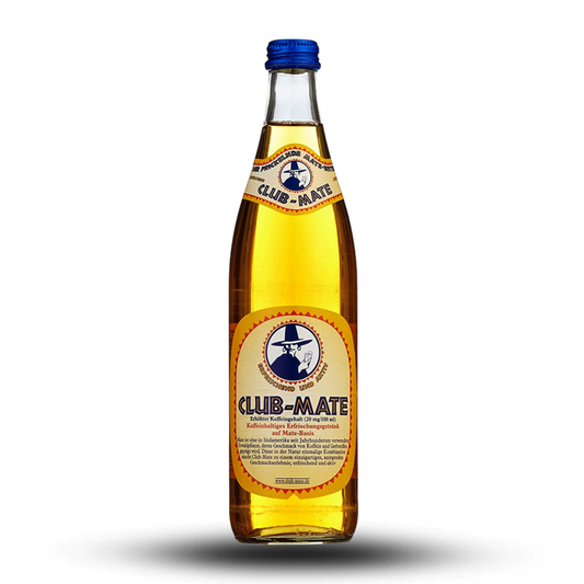 Club Mate 500ml Bottle - Refreshing Mate Tea Beverage with Natural Caffeine