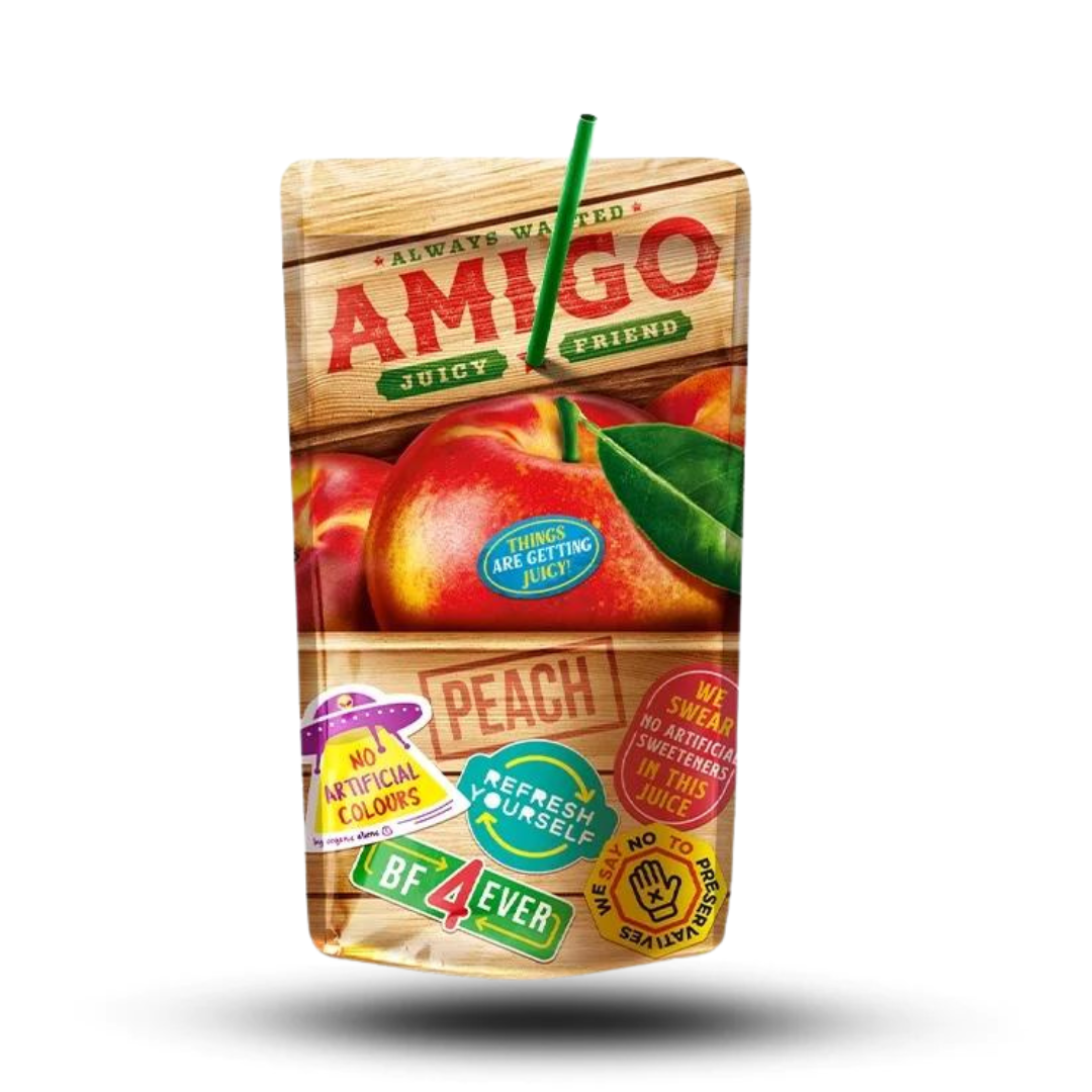Amigo Peach 200ml Einweg Getränkedose mit fruchtigem Pfirsichgeschmack