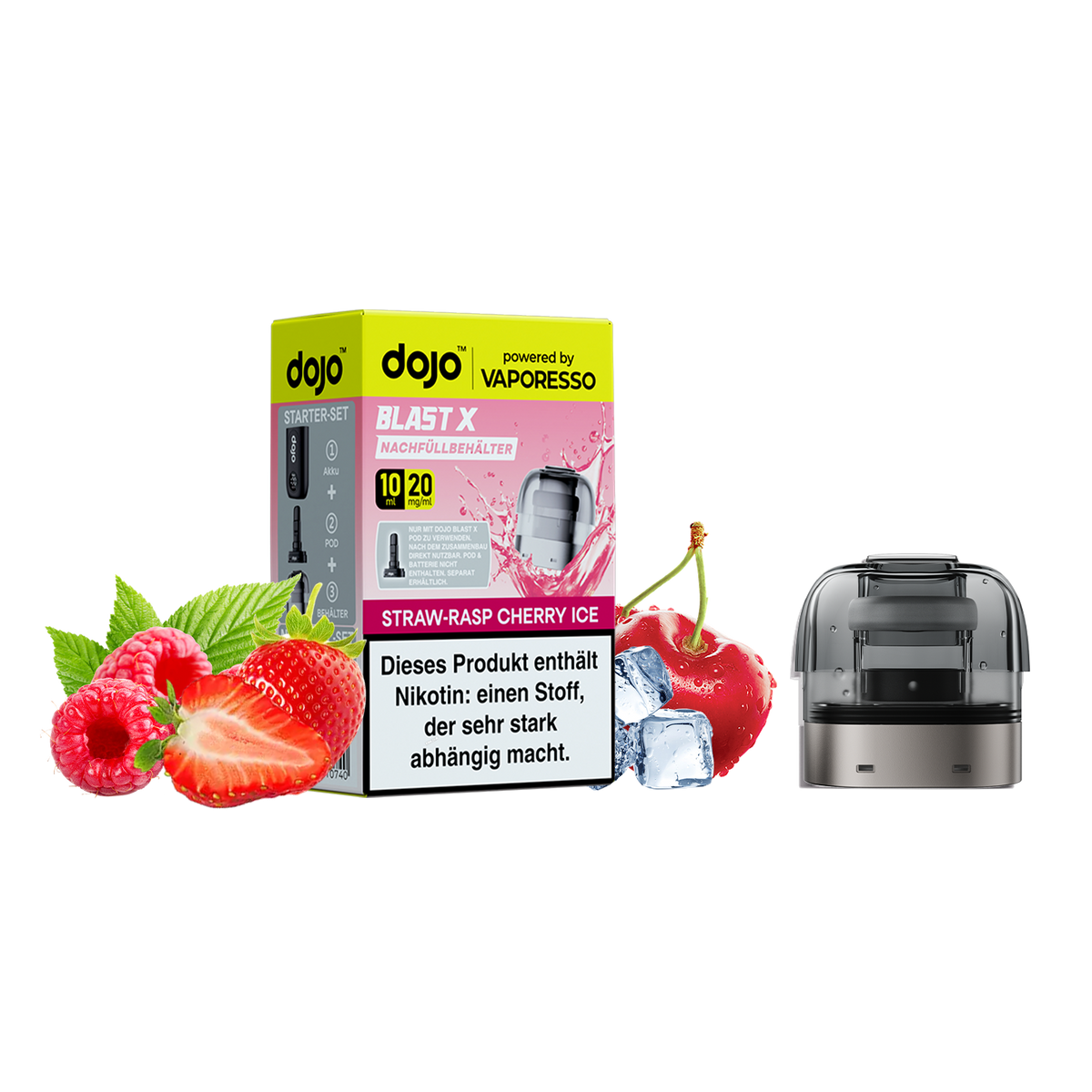 Dojo - Blast X Pod - Strawberry Raspberry Cherry inkl. Refill Container Produktbild