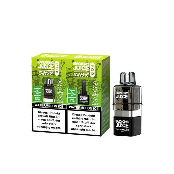 Smoking Juice Pod 15k with tax banderole packaging close-up