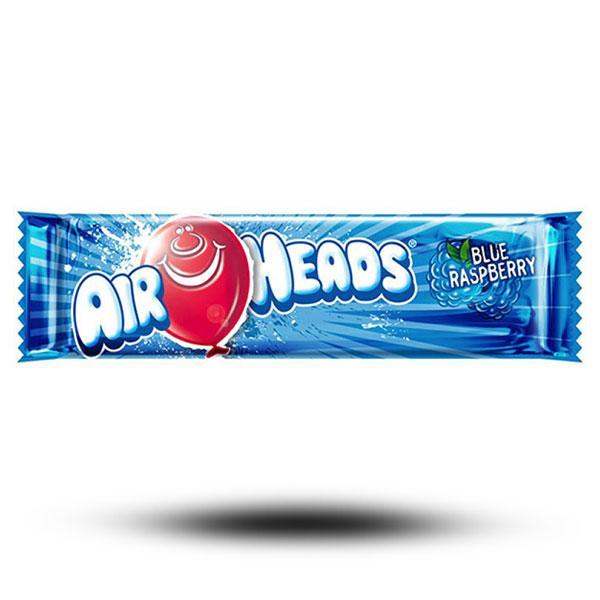 Airheads Blue Raspberry 15g chewy fruit candy with blueberry raspberry flavor.