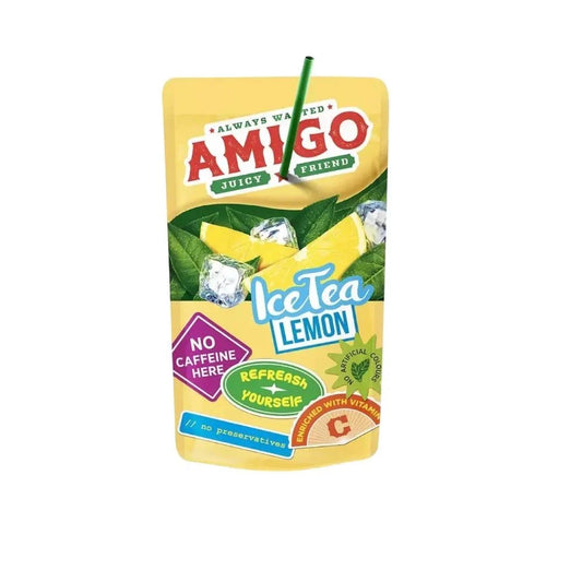 Amigo Ice Tea Lemon 200ml with refreshing lemon flavor packaging.