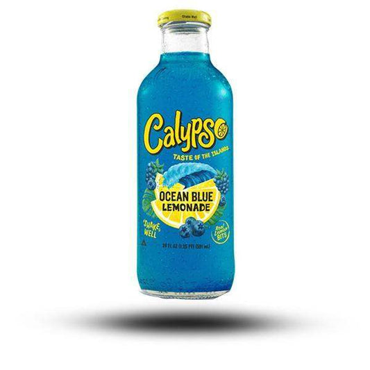Calypso Ocean Blue Lemonade 473ml bottle with vibrant blue color and refreshing summer flavor.