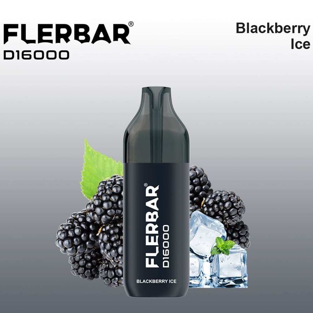 Flerbar 16K Mehrweg Vaporizer Blackberry Ice Geschmack mit Eiswürfeln und Brombeeren