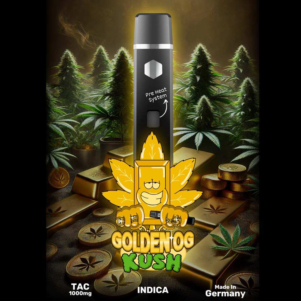 Happy's Amsterdam TAC Vape - Golden OG Kush Indica Produktbild bei SugarSon