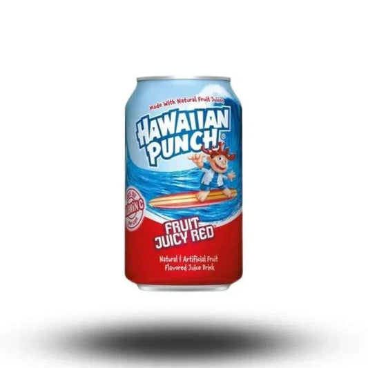 Hawaiian Punch Fruit Juicy Red 355ml can with vibrant packaging.