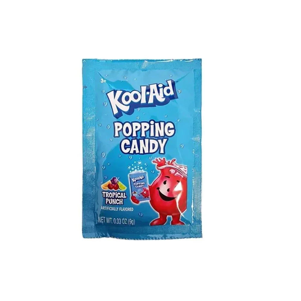 Kool Aid Popping Candy Tropical 9g package with vibrant design.