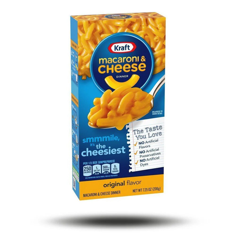 Kraft Macaroni & Cheese 206g box, creamy cheese pasta meal.