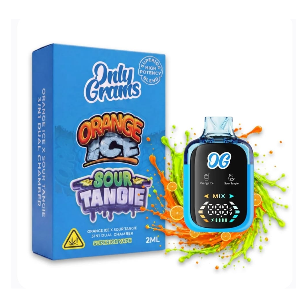 Only Grams Orange Ice x Sour Tangie – TAC Dual Chamber Vape 2 ml, 18+