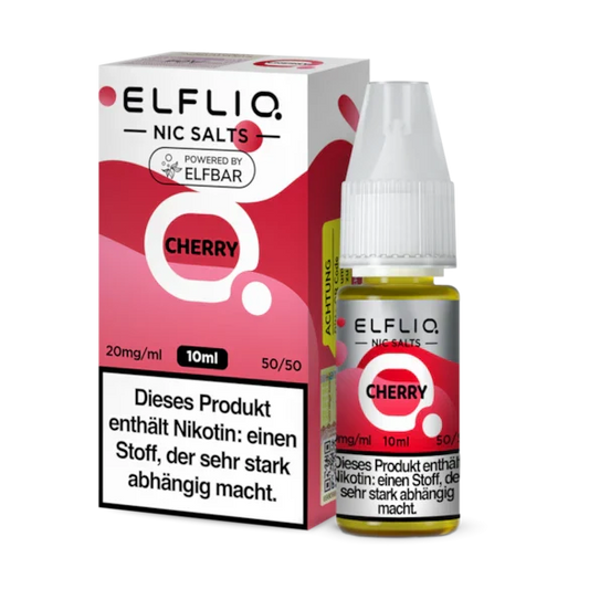 Elfliq Liquid by Elfbar 20mg/ml bottle with vaping device background
