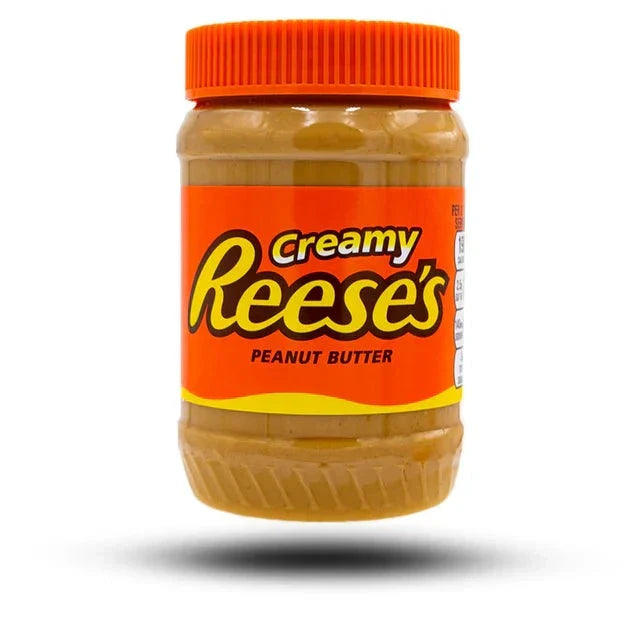 Reese's Creamy Peanut Butter 510g jar with orange lid and label.