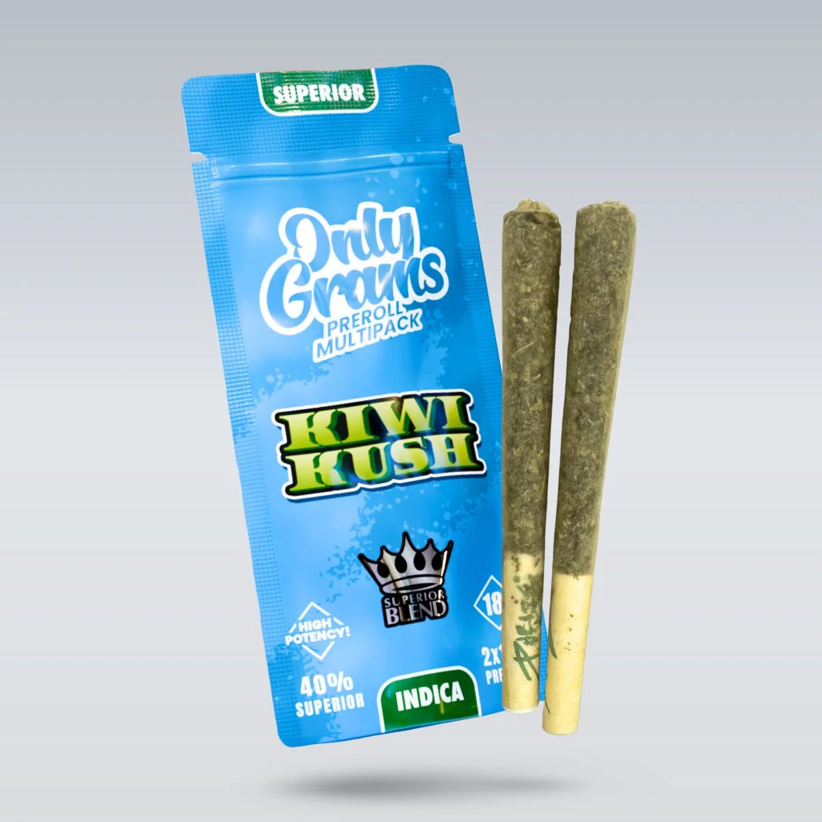 Only Grams Superior Pre-Rolls 40% - Kiwi Kush 3g No THC