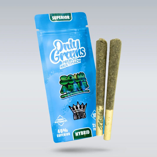 Only Grams Superior Pre-Rolls 40% - Sour Apple 3g No THC